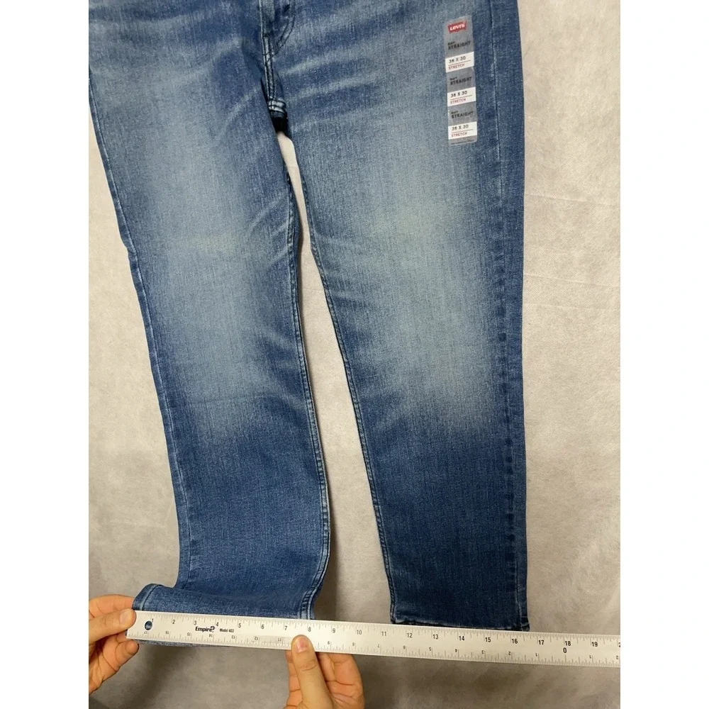 NWT Levi's 514 Jeans Men 36X30 Blue Denim Pants Straight Pocket Whiskered Cowboy